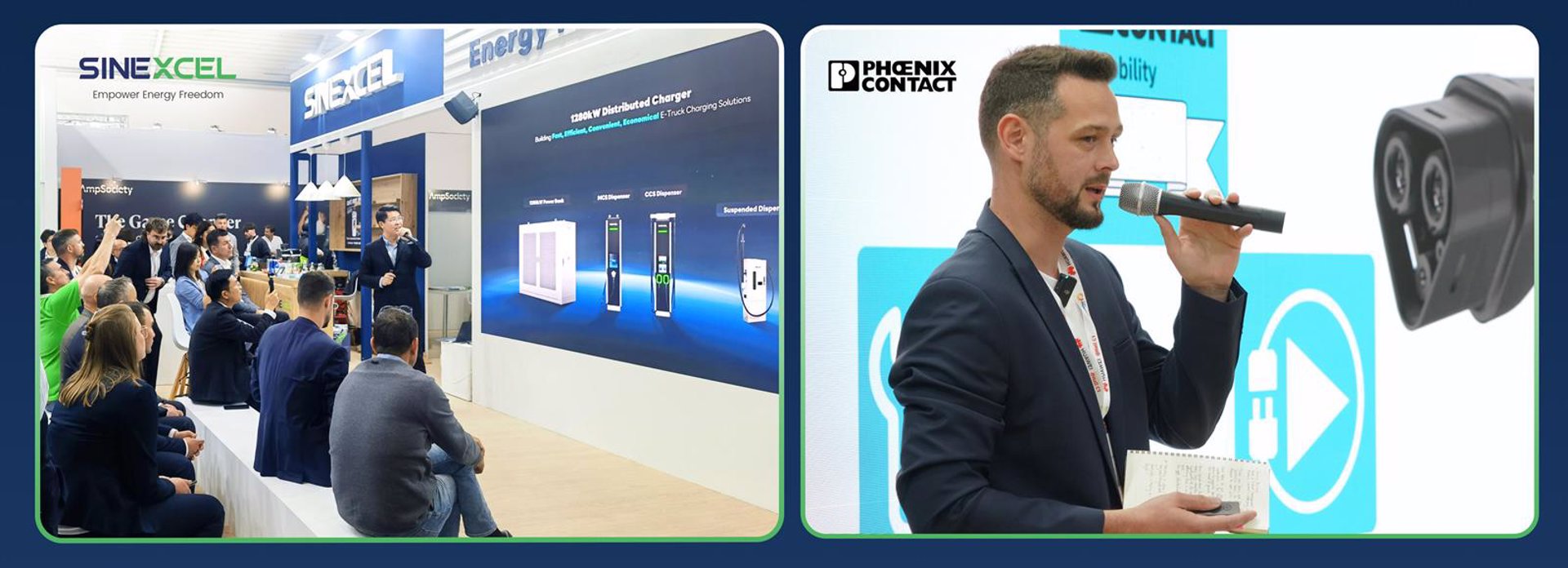 SINEXCEL presenta MCS junto con Phoenix Contact y lanza el sistema de carga de 1280 kW en Power2Drive